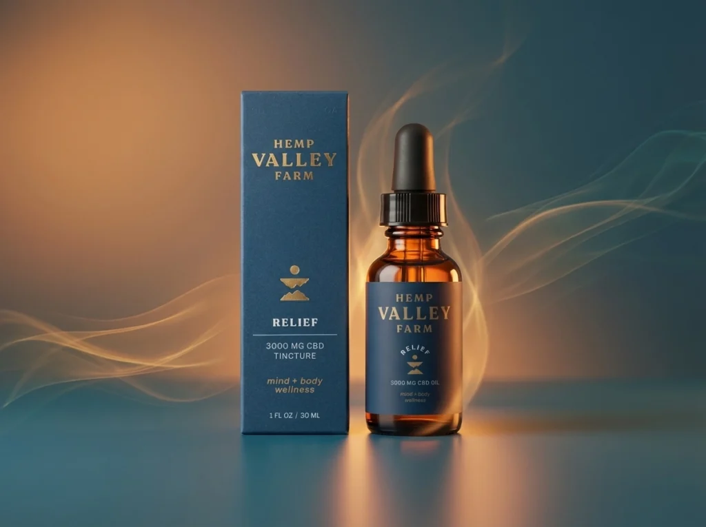 HVF Relief full-spectrum CBD tincture formulated for arthritis pain and joint inflammation relief