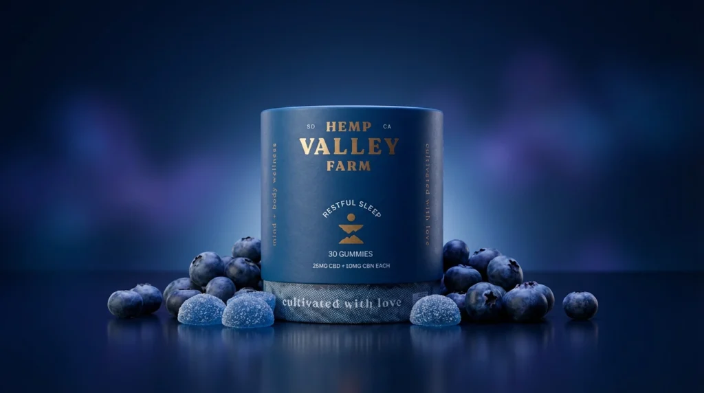 Luxury CBD + CBN sleep gummies designed to support deep sleep and nighttime muscle recovery